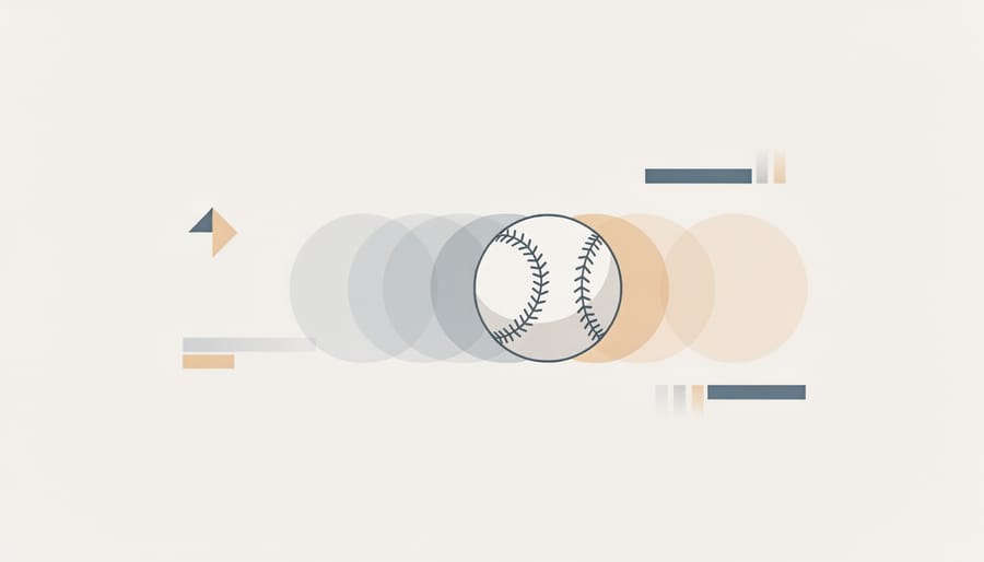 A baseball flying through the air under golden-hour stadium lighting
